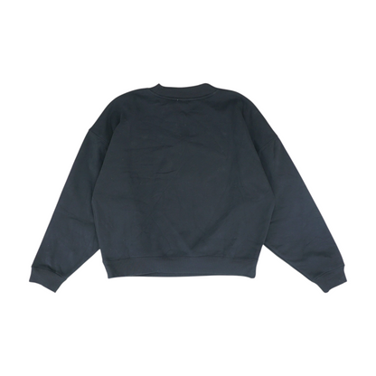 Black Solid Sweatshirt Pullover