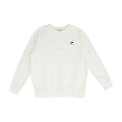 White Solid Sweatshirt Pullover