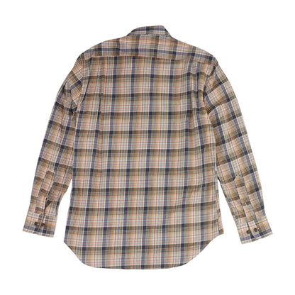 Brown Plaid Long Sleeve Button Down