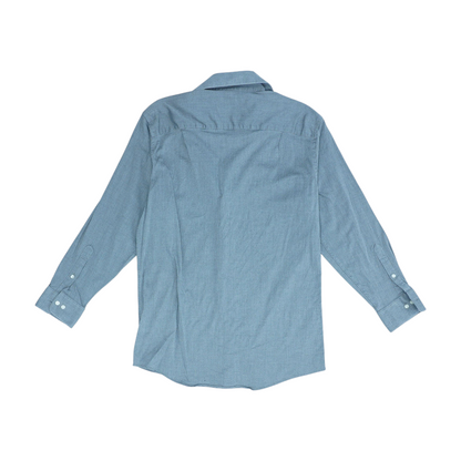 Gray Print Long Sleeve Button Down
