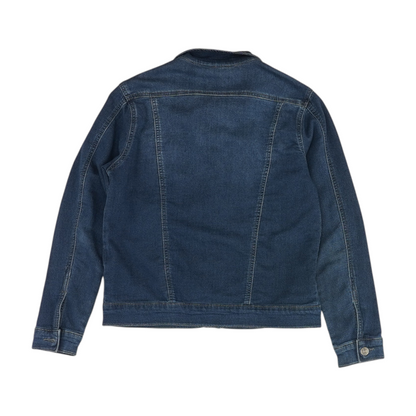 Blue Solid Denim Jacket