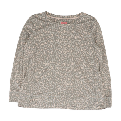 Gray Animal Print Pajama Top