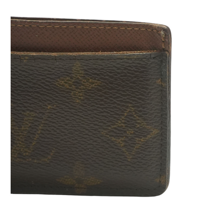 Brown Simple Card Case in Monogram Canvas