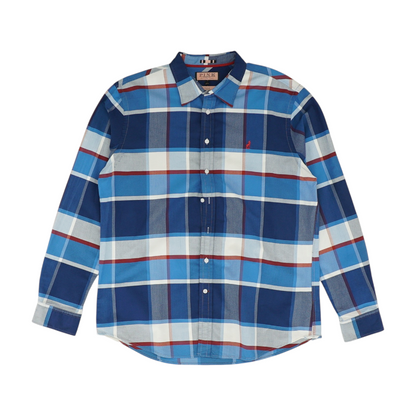 Blue Plaid Long Sleeve Button Down
