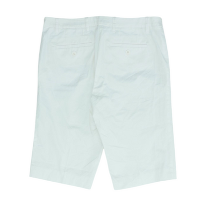 White Solid Chino Shorts