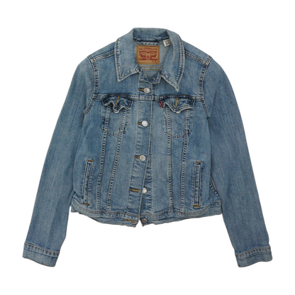 Blue Solid Denim Jacket