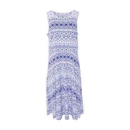 White Abstract Midi Dress
