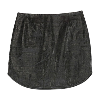 Black Solid Mini Skirt