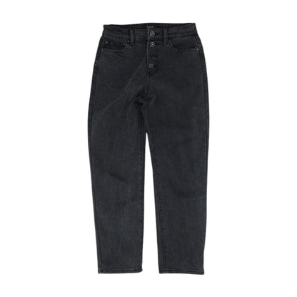 Black Solid Mid Rise Jeans