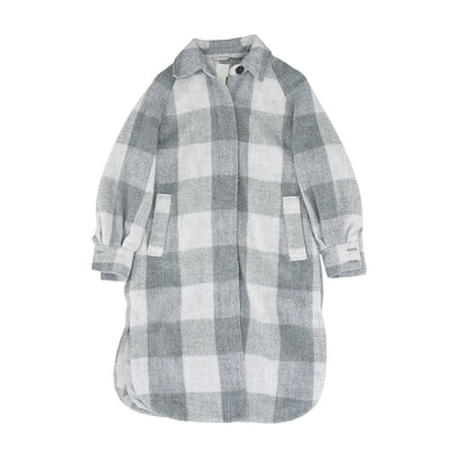 Gray Check Topcoat Coat