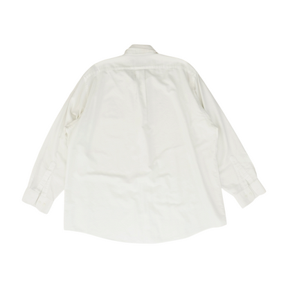 White Solid Long Sleeve Button Down