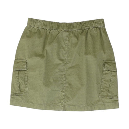 Green Solid Mini Skirt