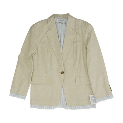 Beige Solid Blazer