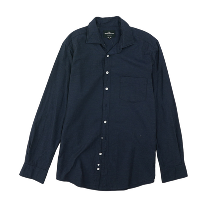 Navy Solid Long Sleeve Button Down