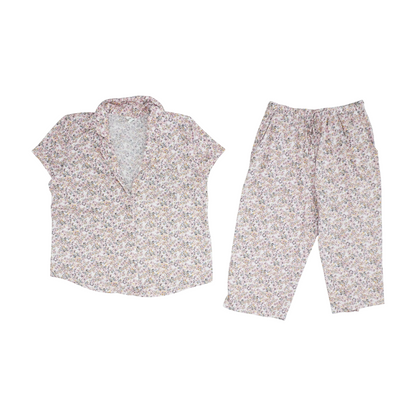 White Plus Floral Pajama Set