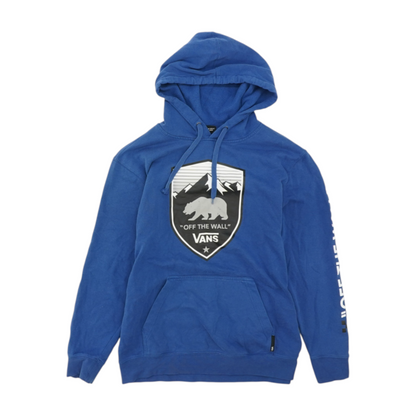 Blue Solid Hoodie Pullover