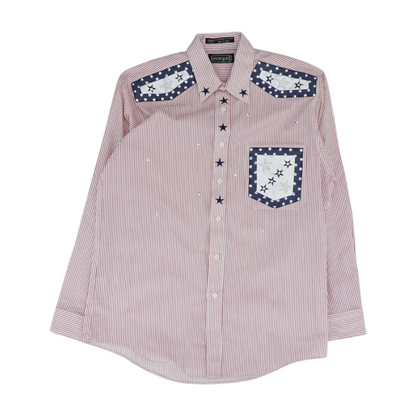 White Striped Long Sleeve Button Down