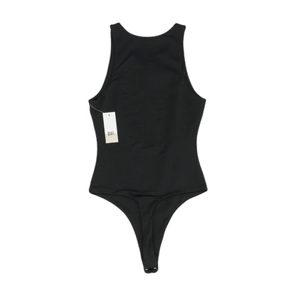 Black Solid Bodysuit Knit Top