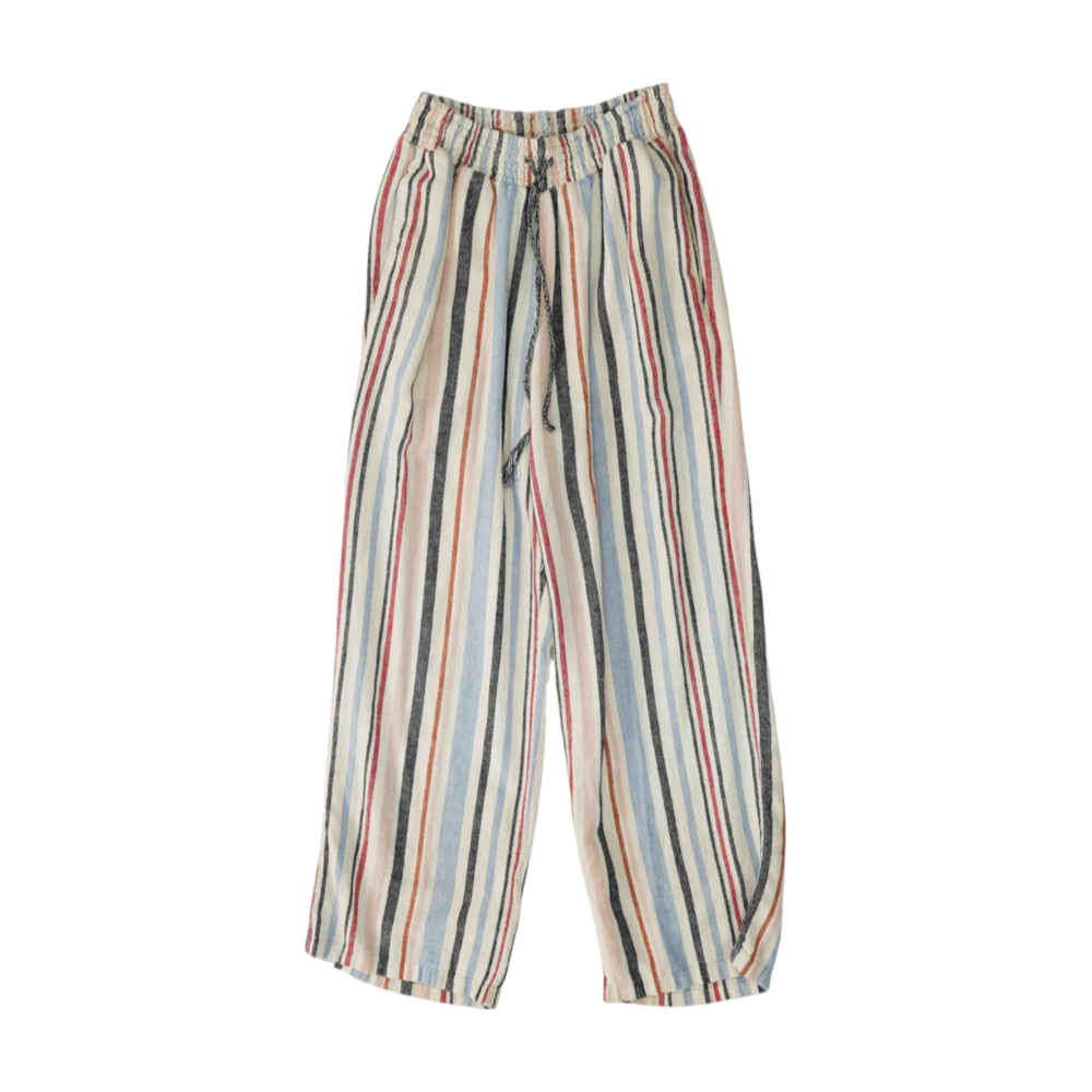White Striped Wide Leg Pants