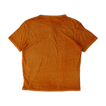 Orange Solid Henley T-Shirt