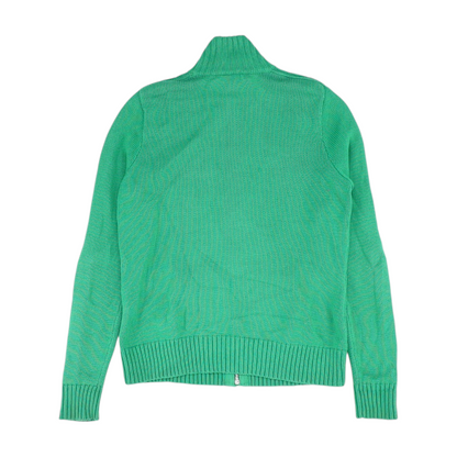 Green Solid Cardigan Sweater