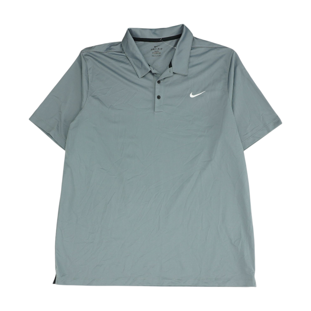 Gray Solid Short Sleeve Polo