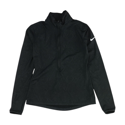 Black Animal Print 1/4 Zip Pullover