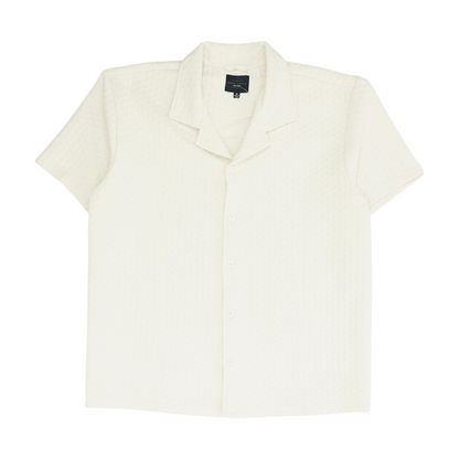 Tan Solid Short Sleeve Button Down