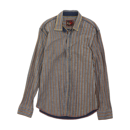 Blue Striped Long Sleeve Button Down
