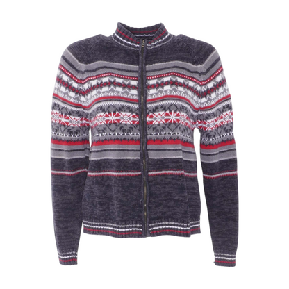 Gray Abstract Cardigan Sweater