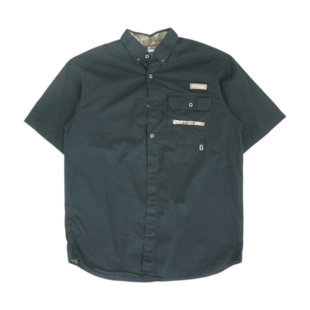 Black Solid Outdoor Button Down