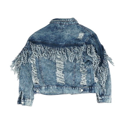 Blue Solid Denim Jacket