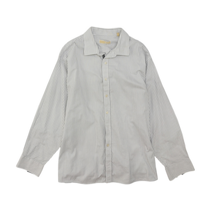 White Striped Long Sleeve Button Down
