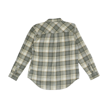 Beige Plaid Flannel Button Down