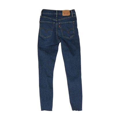 Blue Solid High Rise Skinny Leg Jeans