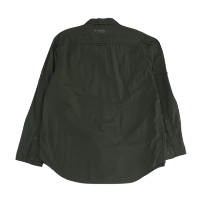 Green Solid Outdoor Button Down