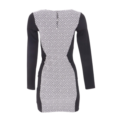Black Abstract Mini Dress