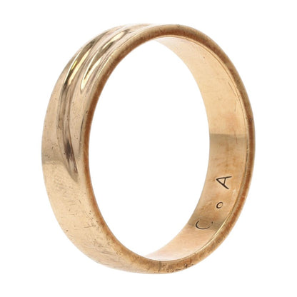 10K Gold Grooved Flat Band