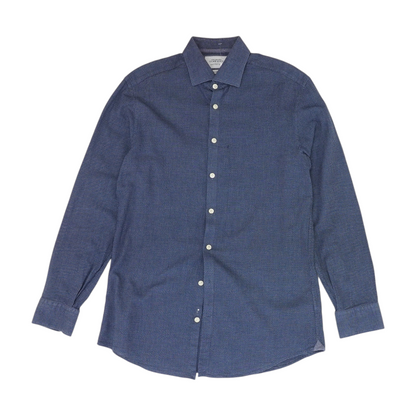 Blue Abstract Long Sleeve Button Down