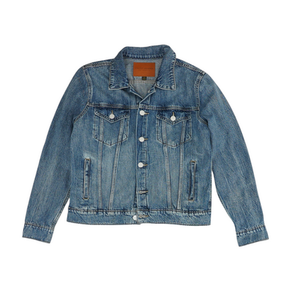 Blue Solid Denim Jacket