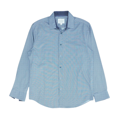 Navy Polka Dot Long Sleeve Button Down
