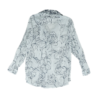White Petite Floral Blouse