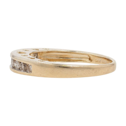 3/4 Ct 14K Gold Channel Set Round Diamond Anniversary Ring