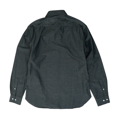 Gray Solid Long Sleeve Button Down