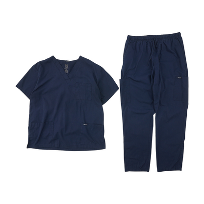 Navy Solid Pant Set