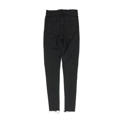 Black Solid High Rise Skinny Leg Jeans