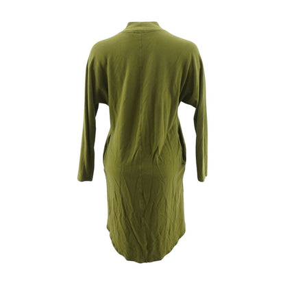 Green Solid Cardigan Sweater