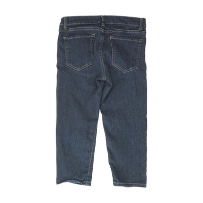 Blue Solid Capri Regular Jeans
