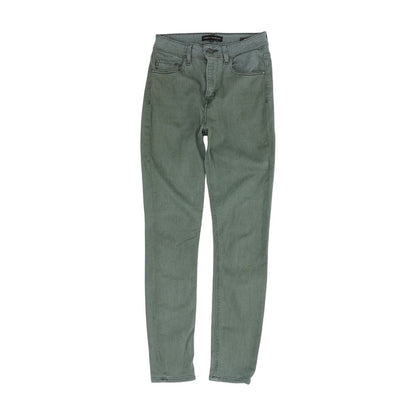 Green Solid Skinny Leg Jeans