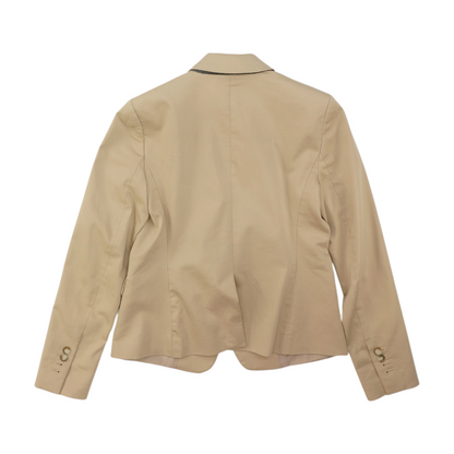 Beige Solid Blazer